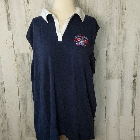 DISNEY True Blue Eeyore Sleeveless Collared Top 2X